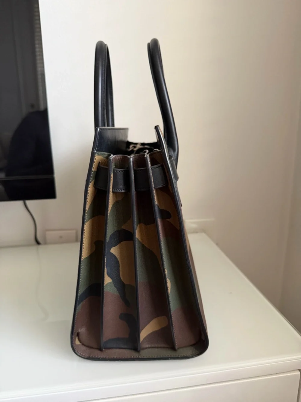 Saint Laurent Camo “Sac De Jour” Handbag - Picture 3 of 10